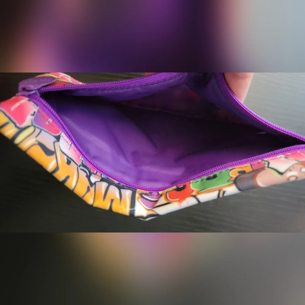 ipsy bag makeup case urban graffiti zippered purple glam 2016